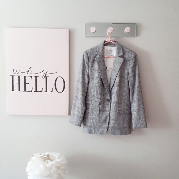 NWT Joie plaid houndstooth blazer & high waisted pants pantsuit set, 4 - Picture 13 of 16